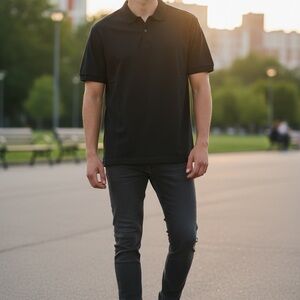 Elegant Black Polo Shirt for Men